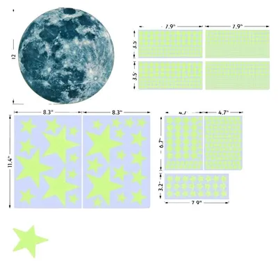 Obrázek produktu pro Svítící samolepky, 3D design s motivem oblohy, snadná aplikace, GrünesLicht-1