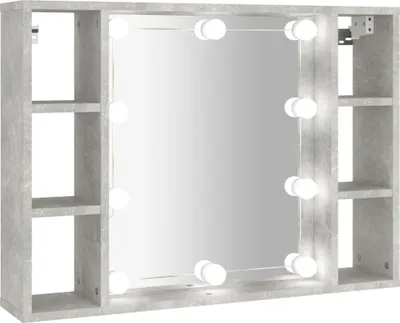Produktbild von vidaXL Spiegelschrank mit LED Betongrau 76x15x55 cm