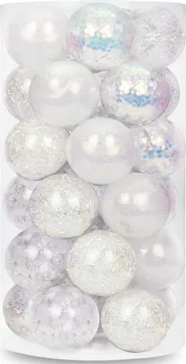 Produktbild von 30ct Shatterproof Clear Christmas Ball Ornaments Decorative Xmas Baubles Delicate Balls Decorations 1.97''/50mm,Iridescent