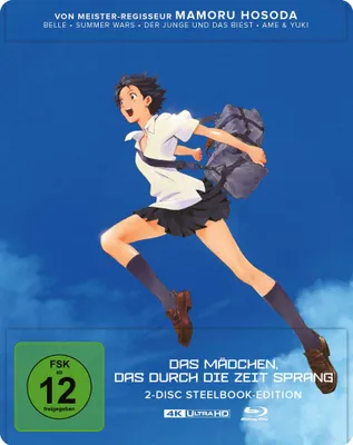 Produktbild von PLAION Das Mädchen, das durch die Zeit sprang (Limitiertes Steelbook, 4K UHD + Blu-ray), Zeichentrickfilm/Cartoon, Blu-ray, Deutsch, Japanisch, Englisch, Französisch, Italienisch, 98 min, Toki o kakeru shôjo, Deutsch, Englisch, Französisch, Italienisch