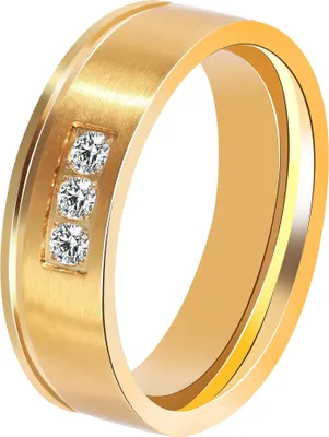 Produktbild von Akzent Partnerring aus Edelstahl, goldfarben