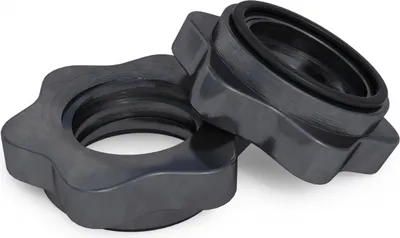 Produktbild von GORILLA SPORTS® Sternverschlüsse - Paar, für Hantelstangen 30 mm, aus Chrom mit Gummiring, Schwarz/Silber - Schraubverschluss, Hantelverschluss