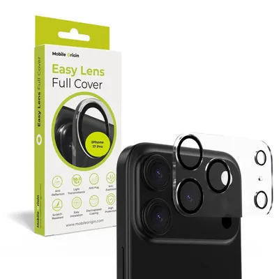 Obrázok produktu pre Mobile Origin Easy Lens, Apple, iPhone 17 Pro, Odolné proti poškriabaniu, Odolné voči pádom, Odolné proti nárazu, Priehľadná, 1 kusov