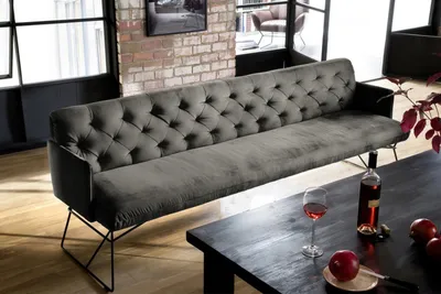 Produktbild von KAWOLA Esszimmerbank CHARME Velvet stone 246cm
