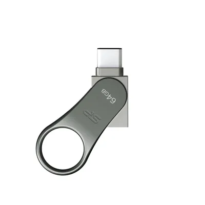 Produktbild von Silicon Power USB-Stick 64GB USB3.0 C80 Silver Type-C Ready
