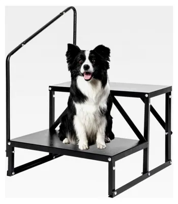 Produktbild von Tritthocker für Wohnmobile mit zwei Stufen und Handläufen, rutschfest, tragbare Treppe für Camping und Reisemobile