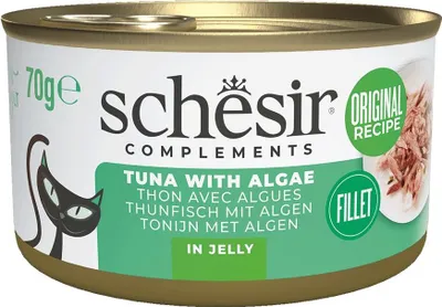 Image de SCHESIR Adult nourriture humide pour chats en gelée, thon aux algues, 70 g