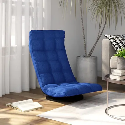 Produktbild von vidaXL Bodenstuhl Drehbar Blau Stoff