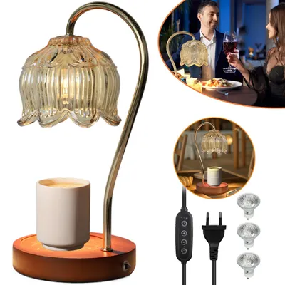 Produktbild von Kerzenwärmer Lampe, Candle Warmer Geschenke für Frauen, Vintage Kerzenwärmer mit Timer und Dimmer, Duftlampe