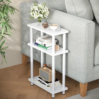 Productafbeelding van Bijzettafeltje, 3-laags, 40x18x61,5 cm, wit, MDF