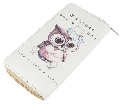 Produktbild von DonDon Damen Geldbeutel Eule Uhu mit Krone beige