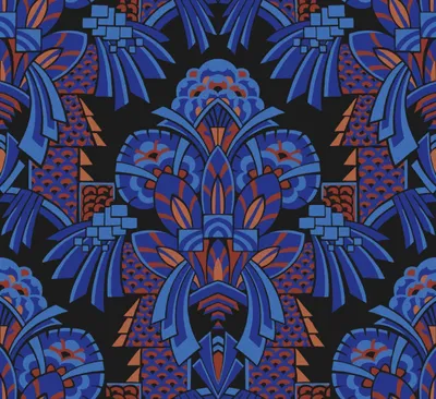 Zdjęcie produktu dla Khroma by Masureel Tapeta motyw art déco niebieskim - 630544 - 70 cm x 10.05 m