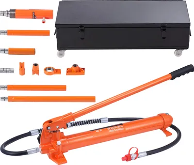 Zdjęcie produktu dla SucceBuy 20-tonowy zestaw porta power, podnośnik hydrauliczny z wężem olejowym o długości 4,6 stopy, narzędzie do naprawy ramy samochodu, walizka do przechowywania