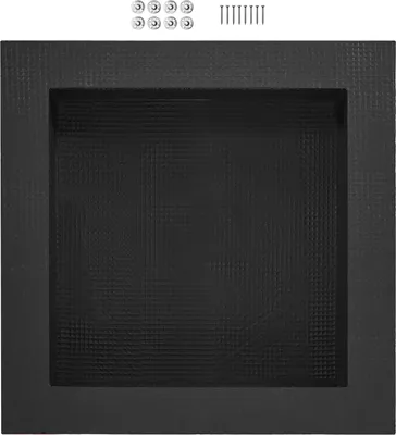 Image de SucceBuy Niche de douche, prête à carreler, 40,64 x 40,64 cm, organisateur avec coins carrés pour le mur, niche de rangement de savon escamotable avec étagère simple pour salle de bains moderne, noir