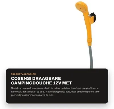 Produktbild von Tragbare Campingdusche, 12V, mit Schlauch und Haken für den Außenbereich