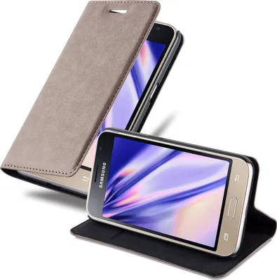 Immagine prodotto di Cadorabo custodia per Samsung Galaxy J1 2016 custodia protettiva in marrone custodia per cellulare cover chiusura magnetica