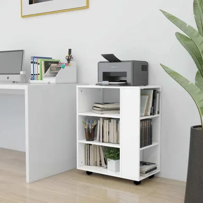 Immagine prodotto di The Living Store Armadio a rotelle bianco 60x35x75 cm materiale legno