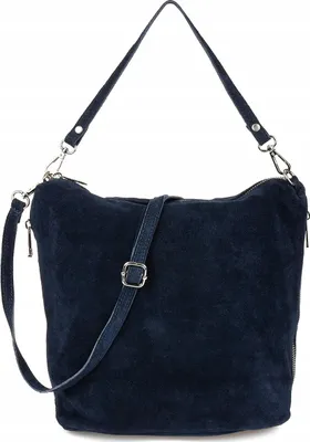 Produktbild von Handtasche Umhängetasche Leder Damen Reißverschlüsse geräumig italienisches Wildleder