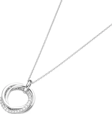 Produktbild von Kette Smart Jewel 3 Ringe verschlungen, Zirkoina Steine, Silber 925 Weiss 45 cm