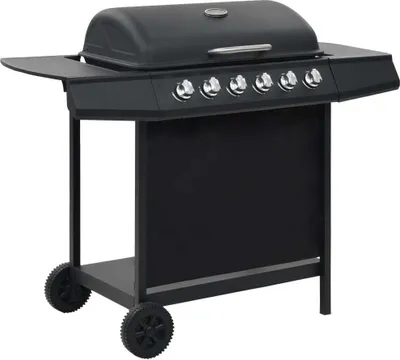 Produktbild von vidaXL Gasgrill mit 6 Flammen Stahl Schwarz