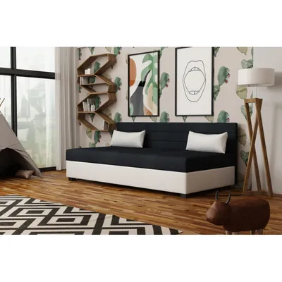 Obrázok produktu pre Čalúnená jednolôžková posteľ 120x195 PETTY 2 - čierna / krémová