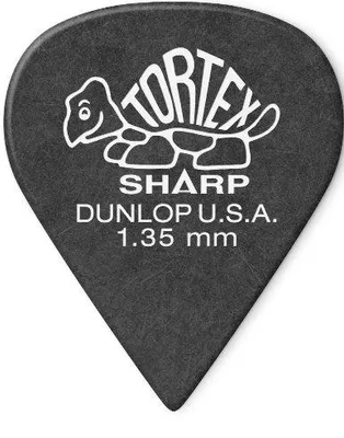 Produktbild von Dunlop Tortex Sharp Gitarrenplektrum Schwarz 1.35 mm
