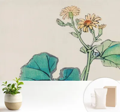 Obrázek produktu pro Samolepicí fototapeta – 104 x 70 cm – tapeta – nástěnná tapeta – nástěnné obrazy – samolepicí fólie – dekorativní fólie – tapetová fólie – stěna – dekorace – obývací pokoj – květy a listy