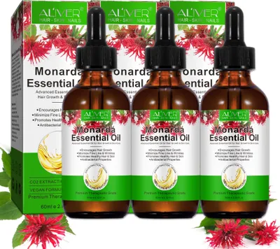 Produktbild von Bergamotteöl Monarda Wilde Bergamotte Bienenbalsam Ätherisches Haaröl Pflegeöl, 3x 60ml