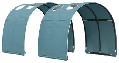 Image de vidaXL Tunnel pour lit, 2 pièces, bleu ciel, polyester