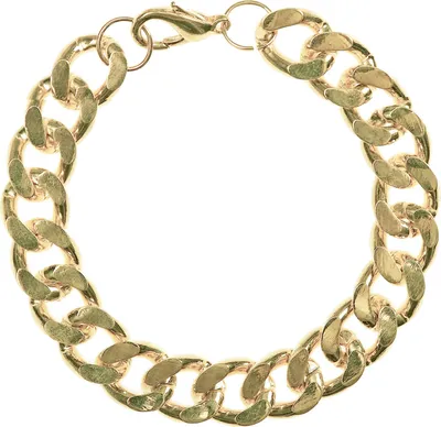 Produktbild von Protziges massives Goldfarbenes Armband 19cm für Rapper Kostüm, 66 Gramm