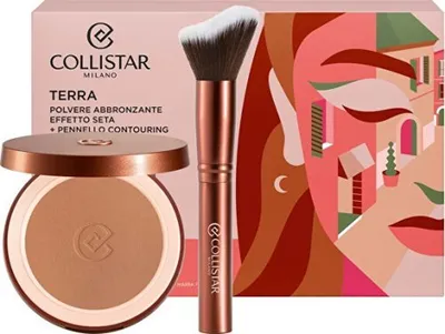 Produktbild von Collistar Bronzing Powder Set Bronzing Powder 4,4 Hawaii Matte 10g/Contouring Brush 10 g