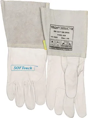Produktbild von Schweißerhandschuhe Gr.XXL (10,5) natur Kalbsnarben-/Rindspaltleder/Softt. 5 PA