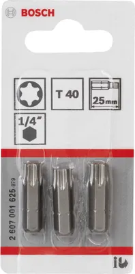 Produktbild von Schrauberbit Extra-Hart T40, 25 mm, 3er-Pack