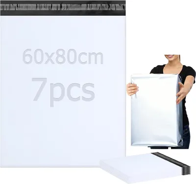 Imagen del producto de Bolsas de envío impermeables, 7 unidades, 60 x 80 cm, autoadhesivas, para ropa