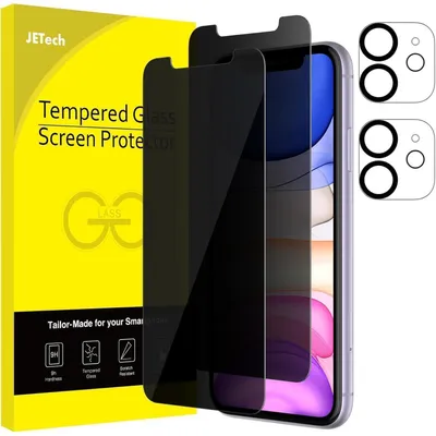 Zdjęcie produktu dla Folia ochronna na ekran do iPhone 11 (6,1 cala) z ochroną obiektywu aparatu, folia prywatności, hartowane szkło, 2 sztuki