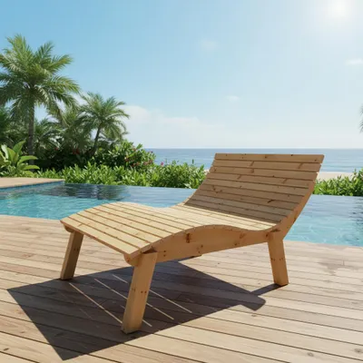 Produktbild von Gartenliege Relaxliege "Liege-Franzi" (Zirbe) Breite 140cm Einstiegshöhe 60cm mit Füßen