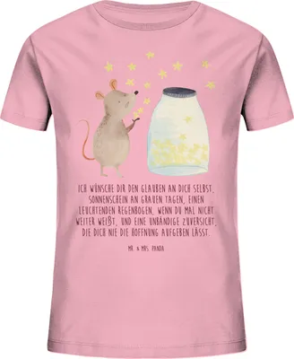 Produktbild von Mr. & Mrs. Panda Kleinkinder T-Shirt Maus Sterne 9-11 Jahre (134/146) - Baumwolle Pink - Geschenk, Teenager, Lustige Sprüche, Kinder Baumwoll, Kindershirt, Schwangerschaft