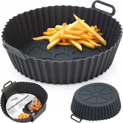 Fettfreier Silikoneinsatz für die Heißluftfritteuse, Grau, 20 cm