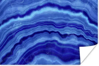Produktbild von MuchoWow® Poster Achat Stein - Blau 120x80 cm - Bilder