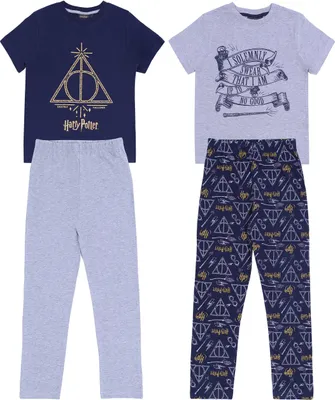 Produktbild von 2 x Dunkelblau-grauer Schlafanzug HARRY POTTER 7-8 Jahre