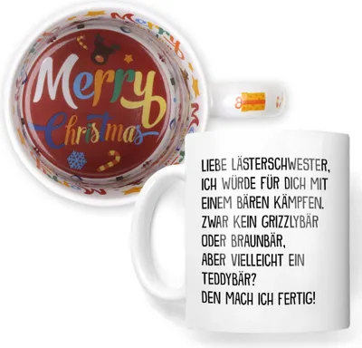 Produktbild von 22Feels Weihnachtsgeschenk Beste Freundin Geschenk BFF Tasse Zum Kaffeetasse Freundinnen Freundschaft Frauen Haferl Lästerschwester Unbiologische Schwester Weihnachten