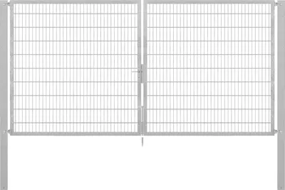 Produktbild von Alberts Doppeltor Flexo Plus mit Zubehör, zum Einbetonieren, feuerverzinkt, Breite 400 cm, Höhe 200 cm, Pfostenstärke 100 x 100 mm