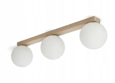 Zdjęcie produktu dla LUXOLAR Lampa sufitowa 3-punktowa G9 LED - plafon beżowy ze złotymi detalami - nowoczesny żyrandol do salonu, jadalni, sypialni