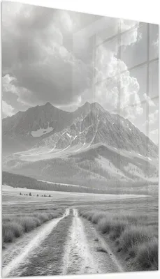 Produktbild von Glasbild 60x90cm in XXL für Wohnzimmer, Schlafzimmer Motiv Berglandschaft Weg