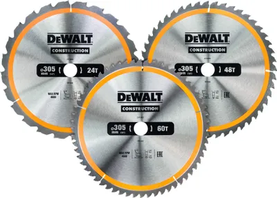 Obrázek produktu pro DEWALT DT1964 Sada kotoučových pil 3-dílná Stat