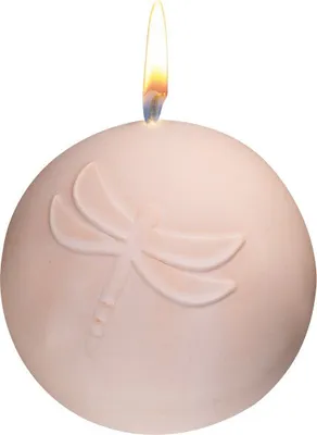 Produktbild von Osterkerze Kugelkerze "Libelle" Apricot Ø 80 mm, Designerkerze Ostern, Frühling, Sommer