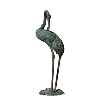 Produktbild von Schöner Fischreiher als Wasserspeier für den Garten im Teich oder am Teichrand, aus Bronze Neu Frostfest Witterungsbeständig, Tierfigur BO-B571-1
