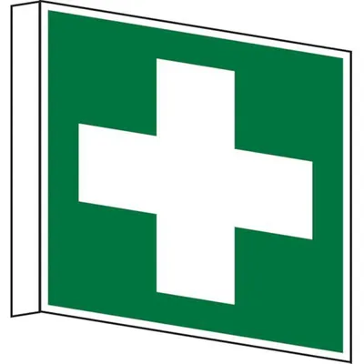 Produktbild von Dreifke® | Schild Rettungszeichen, Erste Hilfe E003 Fahnenschild - 300x300x1 ...