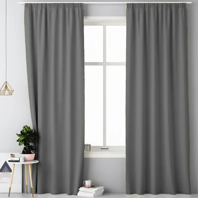 Produktbild von JEMIDI Vorhang blickdicht 140x250cm - Gardine mit Kräuselband Universalband - 100% Polyester Schal lang für Wohnzimmer Schlafzimmer - anthrazit