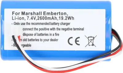 Produktbild von Akku passend für Marshall Emberton, Li-ion, 7,4V, 2600mAh, 19,2Wh